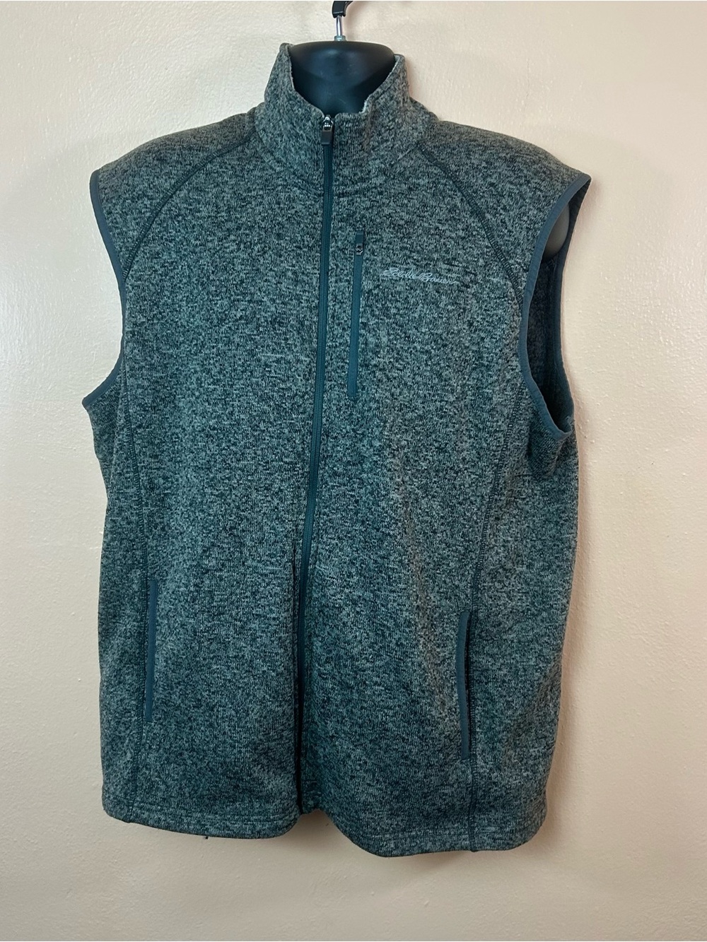 Eddie Bauer Grey Zip Front Vest Men XL Gorpcore